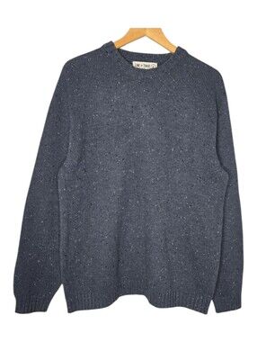Line Of Trade Mens Blue Gray Confetti Wool Blend Crewneck Sweater Size XL